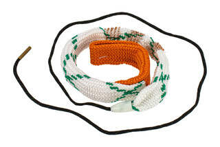 Hoppe's BoreSnake Viper Den 12 gauge shotgun bore cleaner features dual brass brushes and a caliber marked carrier.